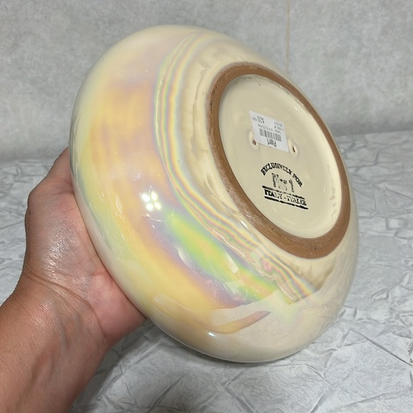 Pier1/Italian iridescent round (9.5) Italian pottery planter mcm NWT - Picture 2 of 9